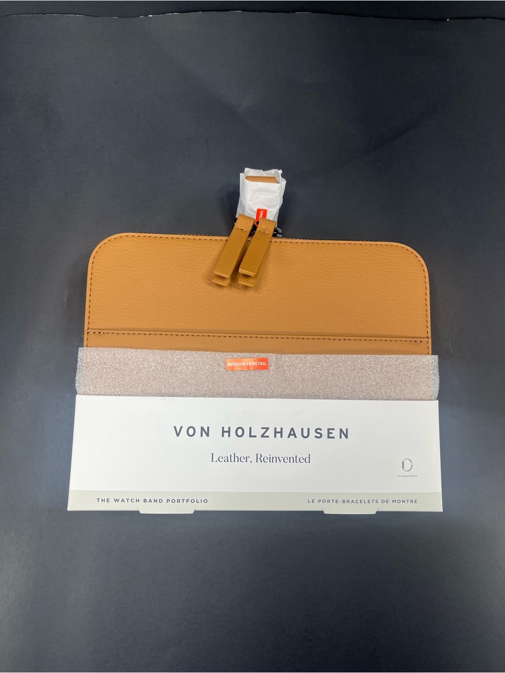 VON HOLZHAUSEN Leather Watch band Jewelry Organizer Case Tan Brand new!